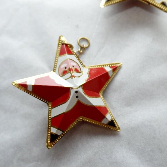 Metal Santa Star Tree Ornaments 13 PC - Picture 3 of 8